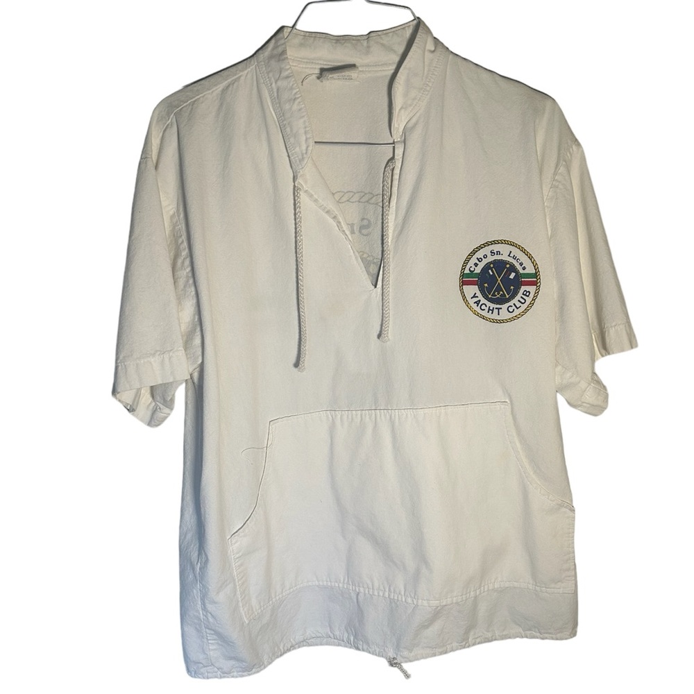 Vintage Cabo Sn.Lucas Yacht Club Shirt.  Sz XL  White  1301